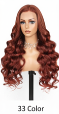 Chocolate Brown HD Transparent Lace 24' Frontal Glueless Wigs Natural Deep Wave Human Hair Wigs
