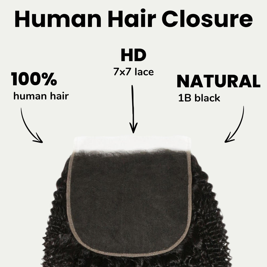 Afro Kinky 7x7 HD Lace Human Hair Closure