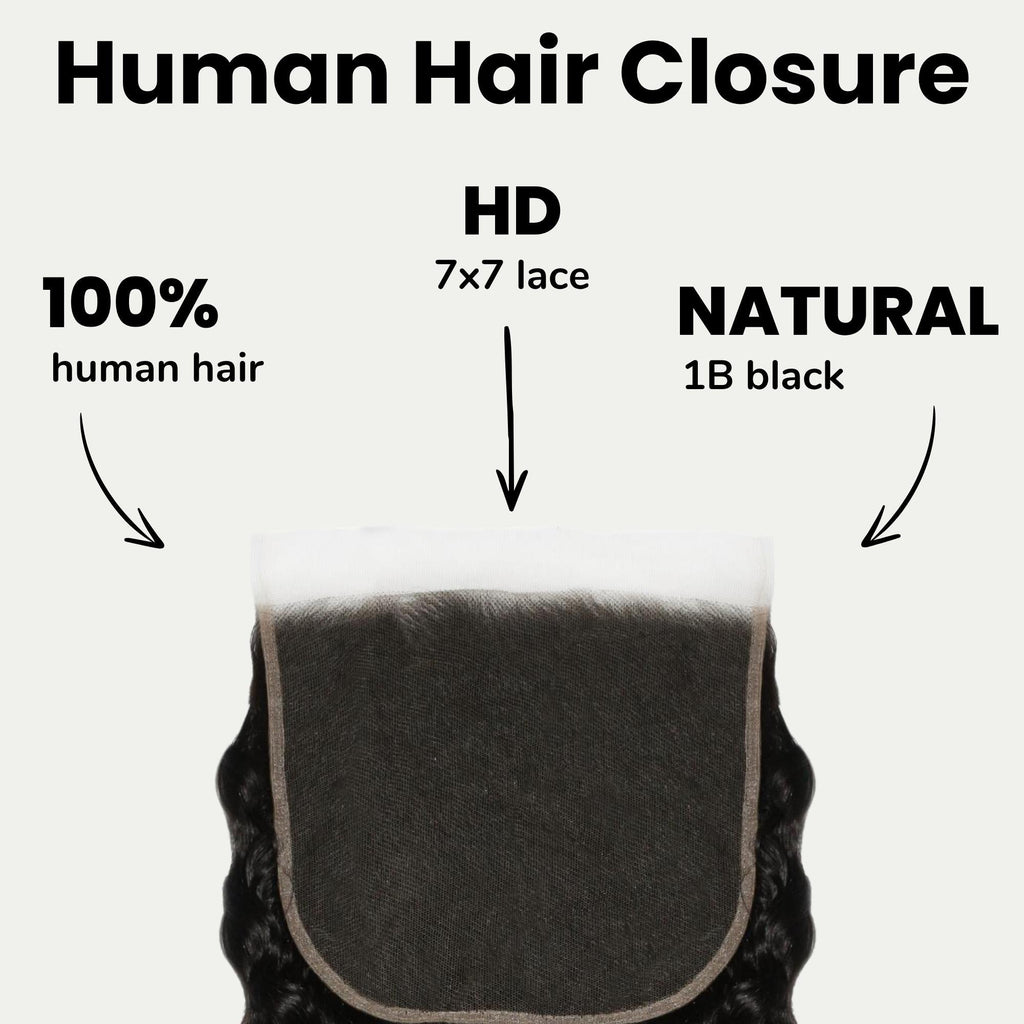 Deep Wave 7x7 HD Lace Human Hair Closure