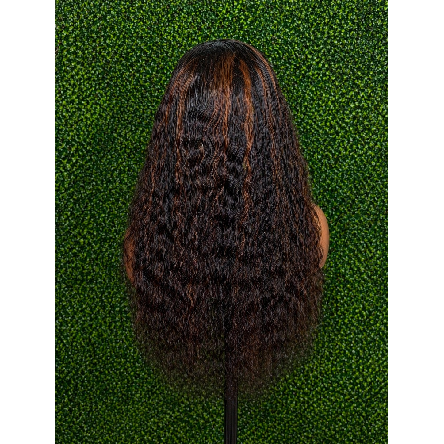 KB Deep Wave 13x4 HD Lace Front Wig – 22” Human Hair with Brown Highlights | Pre-Plucked