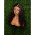KB Deep Wave 13x4 HD Lace Front Wig – 22” Human Hair with Brown Highlights | Pre-Plucked